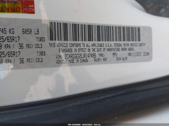 2C4RDGEG5JR147495 Dodge Grand Caravan Gt