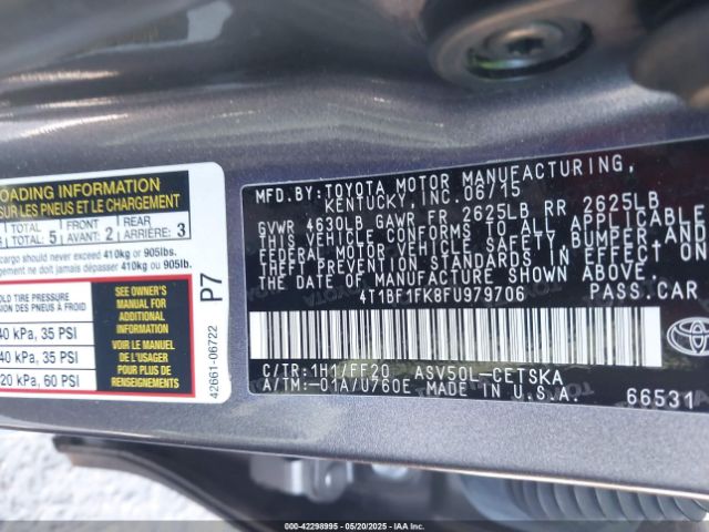 4T1BF1FK8FU979706 Toyota CAMRY SE
