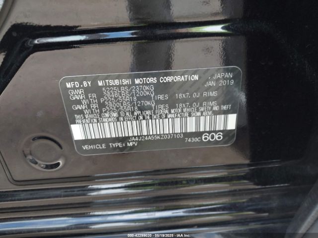 2019 MITSUBISHI OUTLANDER PHEV JA4J24A55KZ037103 Photo 8