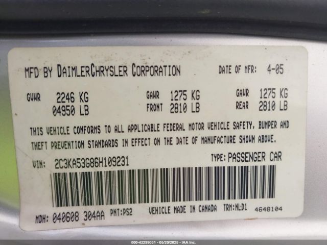2006 CHRYSLER 300 2C3KA53G86H109231 Photo 8