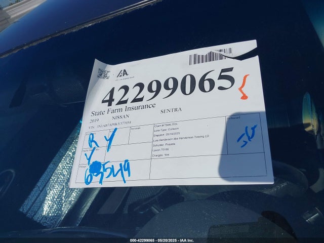 3N1AB7AP0KY377054 Nissan SENTRA SV