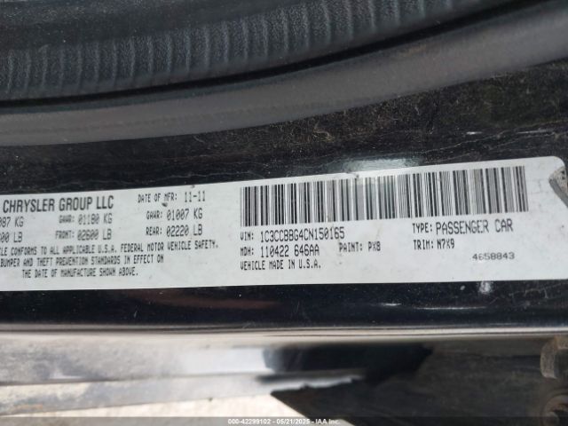 2012 CHRYSLER 200 1C3CCBBG4CN150165 Photo 8
