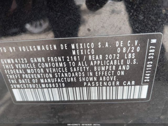 3VWC57BU2LM086319 Volkswagen 1.4 tsi