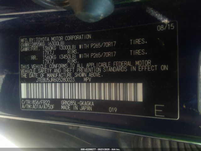 JTEBU5JR6G5280023 Toyota 4RUNNER SR5