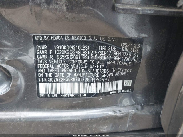 Honda k20z5 2024 3CZRZ2H30RM701729 Image 9