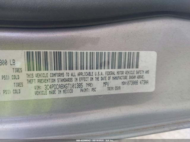 3C4PDCABXGT101385 Dodge JOURNEY SE