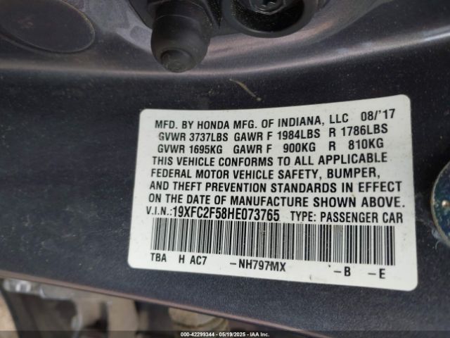 19XFC2F58HE073765 Honda Civic Lx