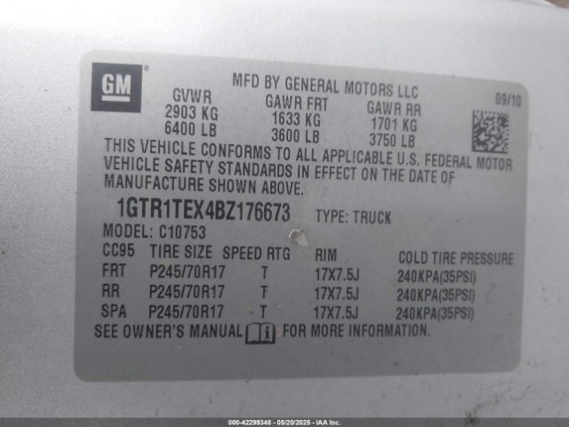 2011 GMC SIERRA 1500 1GTR1TEX4BZ176673 Photo 8
