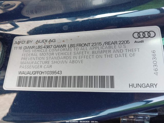 2017 AUDI A3 WAUAUGFF0H1039543 Photo 8