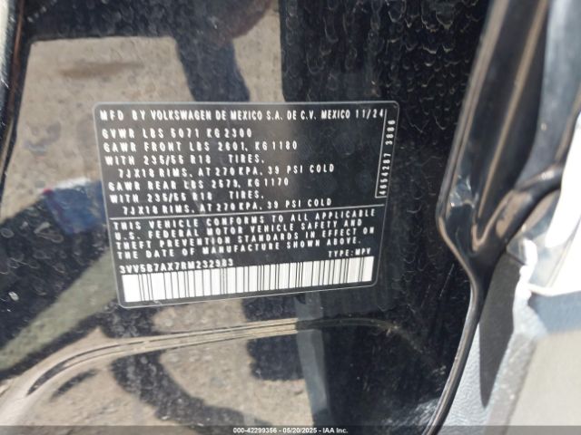 3VV5B7AX7RM232983 Volkswagen Tiguan 2.0t Wolfsburg Edition