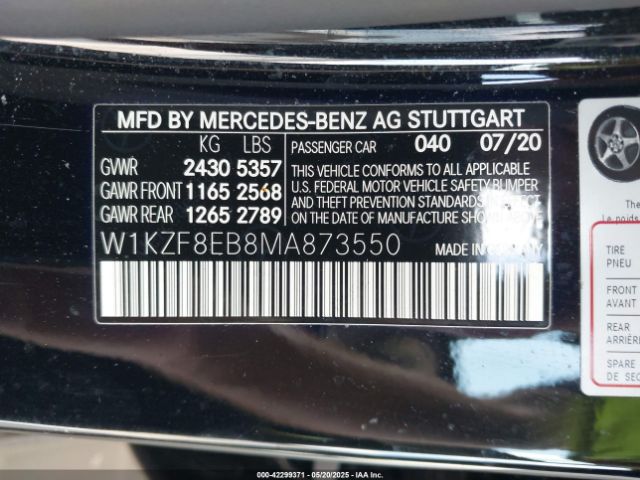2021 MERCEDES-BENZ E 350 W1KZF8EB8MA873550 Photo 8