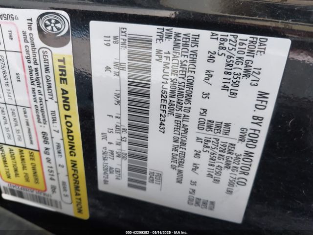 1FMJU1J52EEF23437 Ford Expedition Xlt/king Ranch