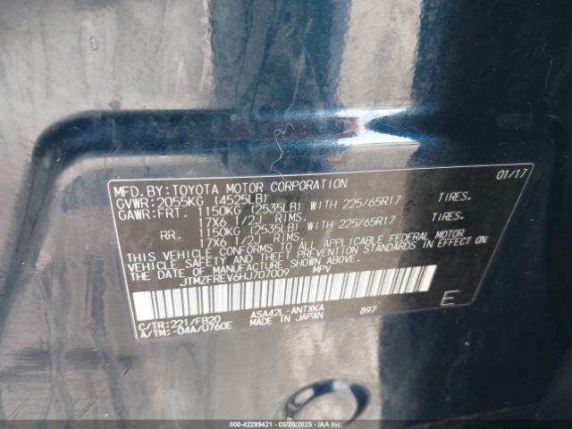 2017 TOYOTA RAV4 JTMZFREV6HJ707009 Photo 8