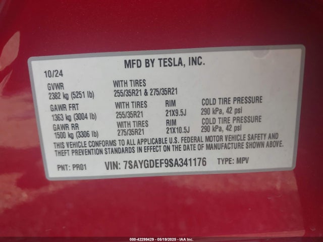 2025 TESLA MODEL Y 7SAYGDEF9SA341176 Photo 8