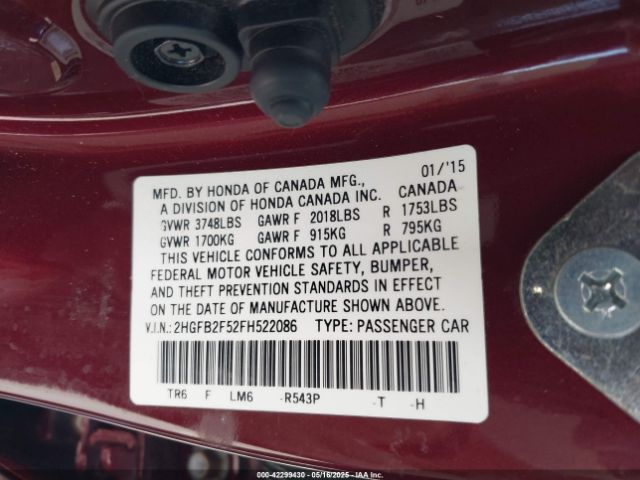 2HGFB2F52FH522086 Honda Civic Lx