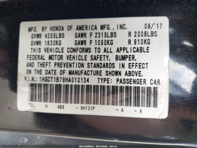1HGCT1B79HA010134 Honda ACCORD EX