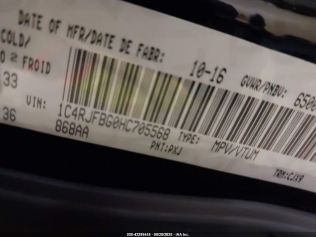 1C4RJFBG0HC705568 Jeep Grand Cherokee Limited