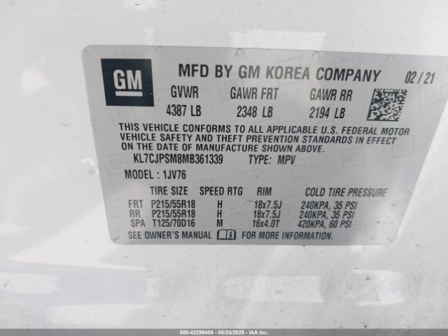 KL7CJPSM8MB361339 Chevrolet le2