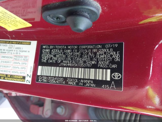 JTNKHMBX5K1053787 Toyota 3zr-fae