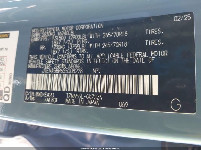 JTEVA5BR6S5008228 Toyota 4runner Trd Off Road Premium