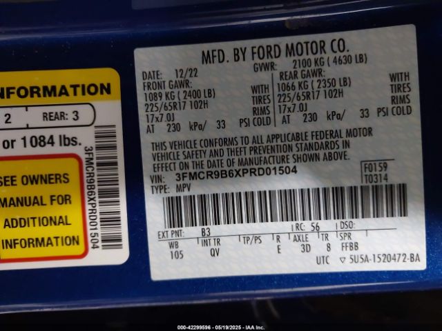 3FMCR9B6XPRD01504 Ford dragon