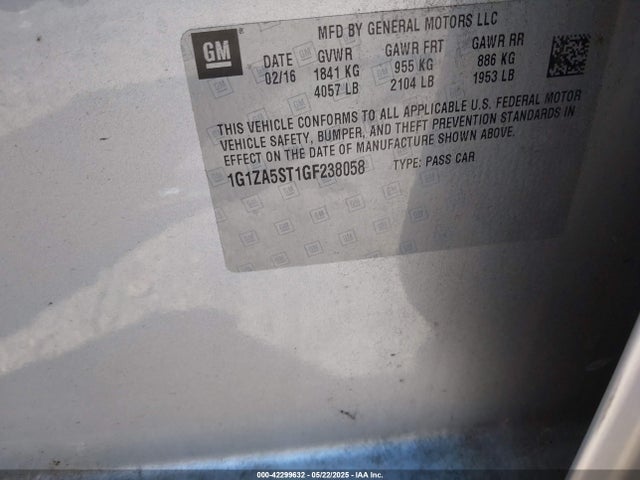 1G1ZA5ST1GF238058 Chevrolet Malibu L