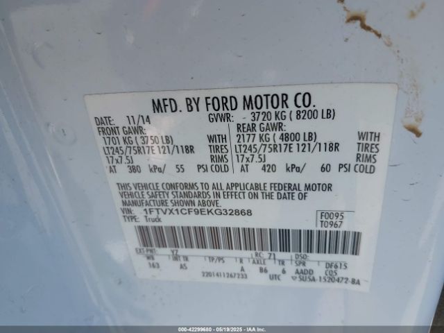 1FTVX1CF9EKG32868 Ford F-150 Xl