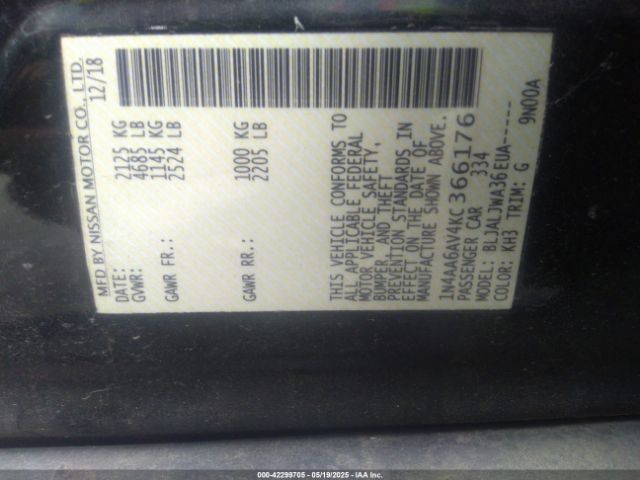 1N4AA6AV4KC366176 Nissan 2019