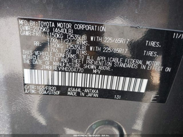 JTMBFREV9HD204770 Toyota RAV4 LE