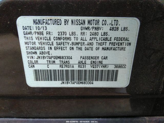 JN1BV7AP0EM683304 Infiniti Q50 Premium