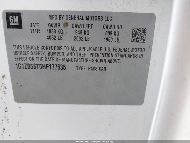 1G1ZB5ST5HF177635 Chevrolet MALIBU LS