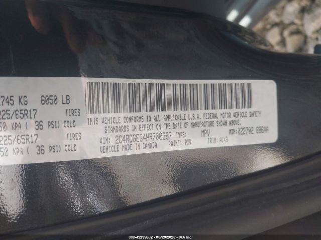 2C4RDGEG4HR700387 Dodge Grand Caravan Gt