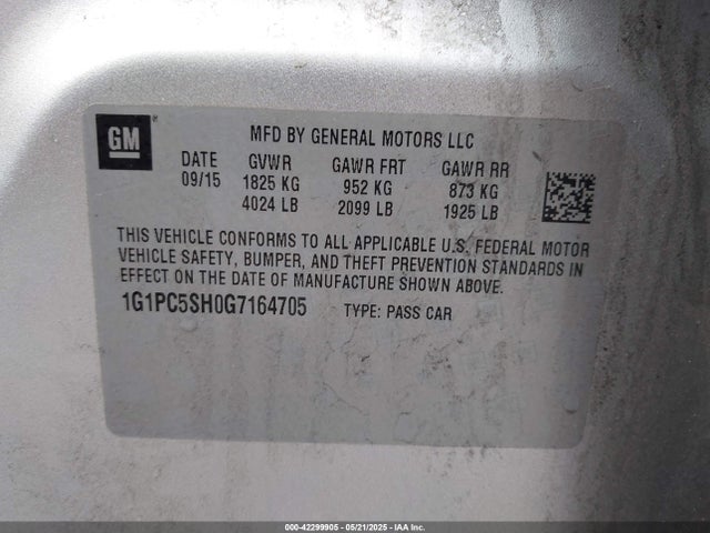 1G1PC5SH0G7164705 Chevrolet Cruze Limited Ls Auto