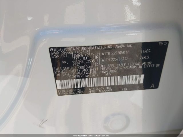 2T3WFREV8JW423617 Toyota Rav4 Xle