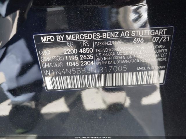 W1N4N5BB3NJ317005 Mercedes-Benz m260