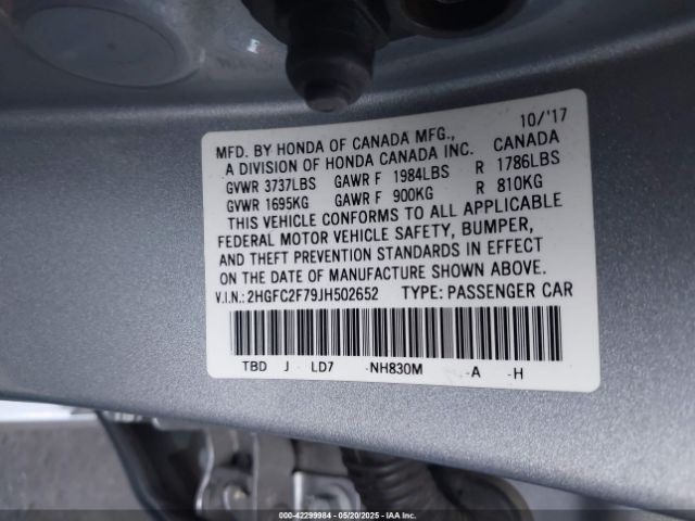 2HGFC2F79JH502652 Honda k20c2