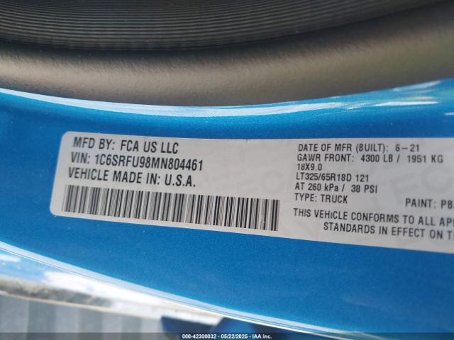 2021 RAM 1500 1C6SRFU98MN804461 Photo 8