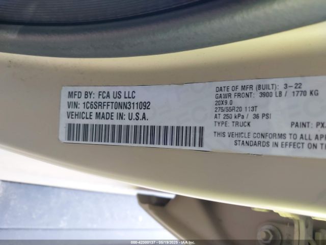 2022 RAM 1500 1C6SRFFT0NN311092 Photo 8