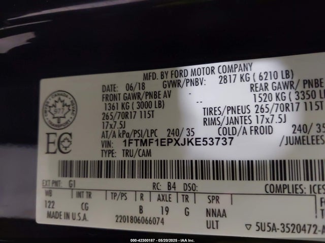 1FTMF1EPXJKE53737 Ford 2.7l-4v