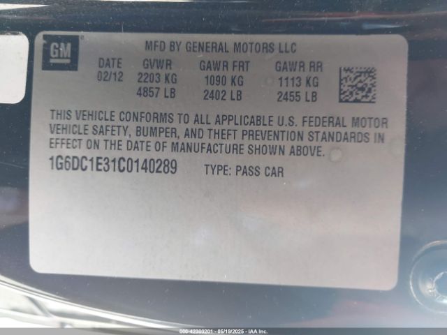 2012 CADILLAC CTS 1G6DC1E31C0140289 Photo 8
