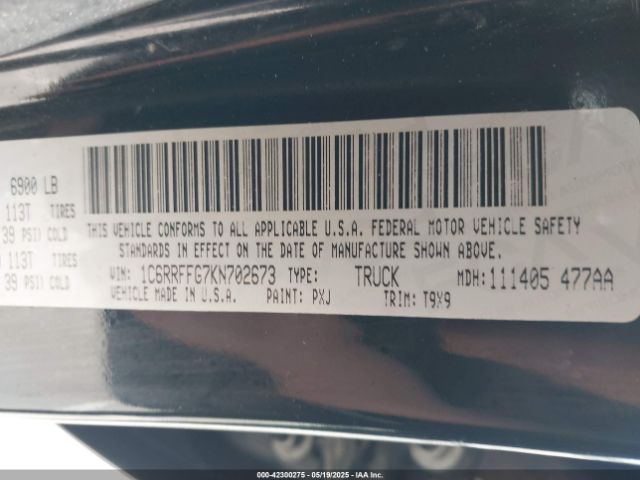 2019 RAM 1500 1C6RRFFG7KN702673 Photo 8