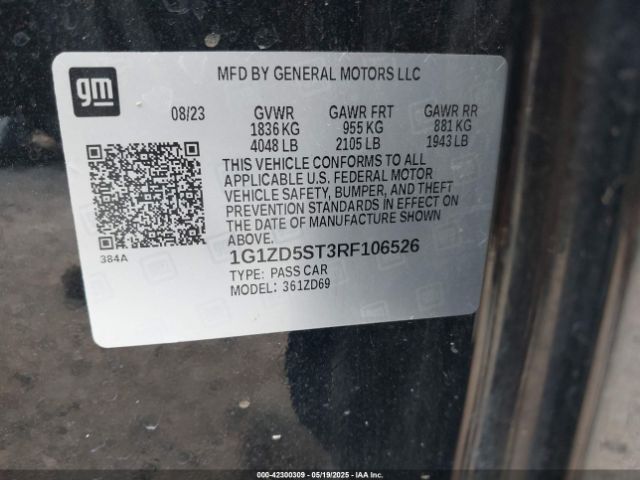 1G1ZD5ST3RF106526 Chevrolet Malibu Fwd 1lt