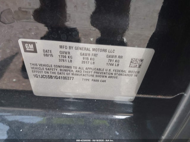 1G1JC5SB1G4106377 Chevrolet Sonic Lt Auto