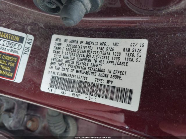 5J6RM4H32FL107196 Honda CR-V LX