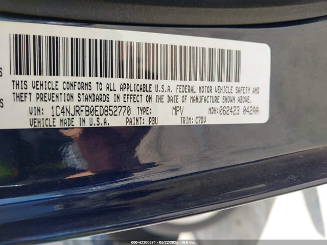 Продаж на аукціоні авто 2014 Jeep Patriot Latitude, vin: 1C4NJRFB0ED852770, номер лоту: 42300371