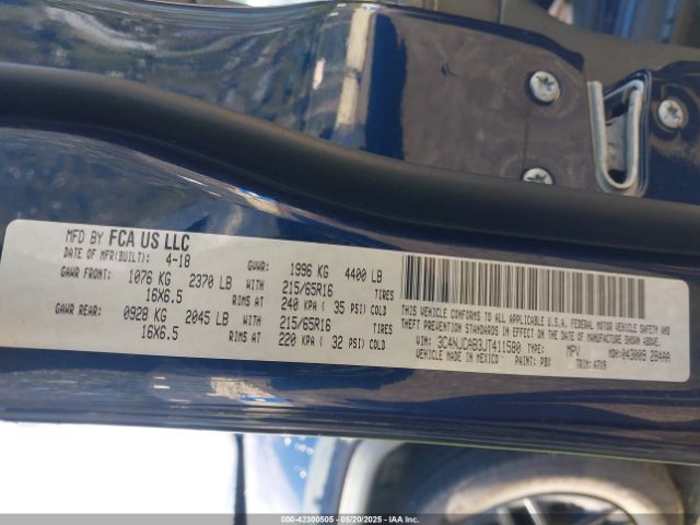 3C4NJCAB3JT411580 Jeep Compass Sport Fwd