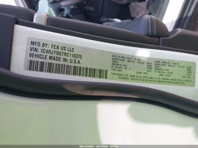 1C4RJYB67RC116375 Jeep Grand Cherokee 4xe