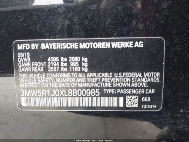 2020 BMW 330I 3MW5R1J0XL8B00985 Photo 8