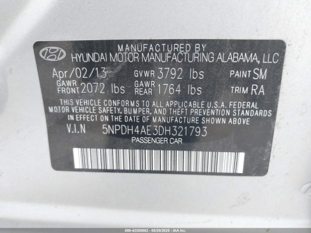 2013 HYUNDAI ELANTRA 5NPDH4AE3DH321793 Photo 8