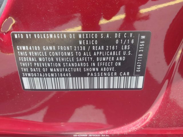 2016 VOLKSWAGEN JETTA 3VWD67AJ9GM318445 Photo 8